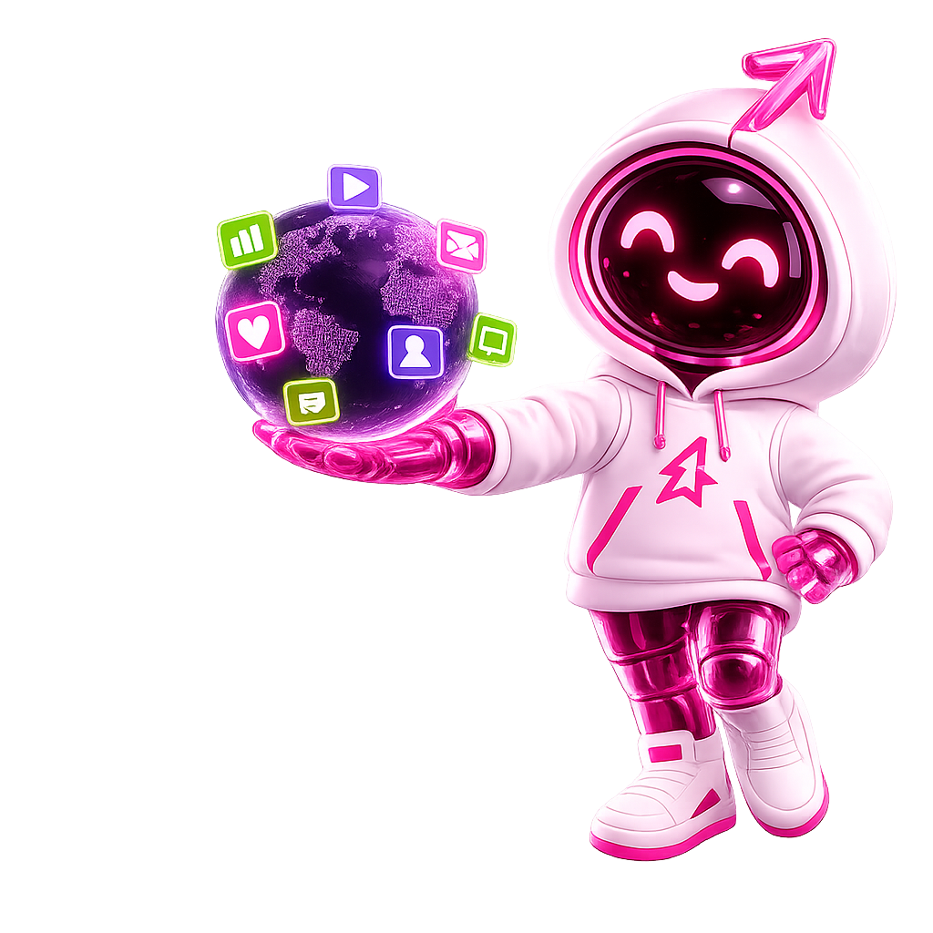 Sparx, the IDEAJ mascot, holding a glowing globe